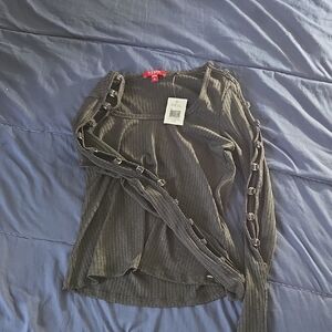 Guess Charcoal Ribbed Top